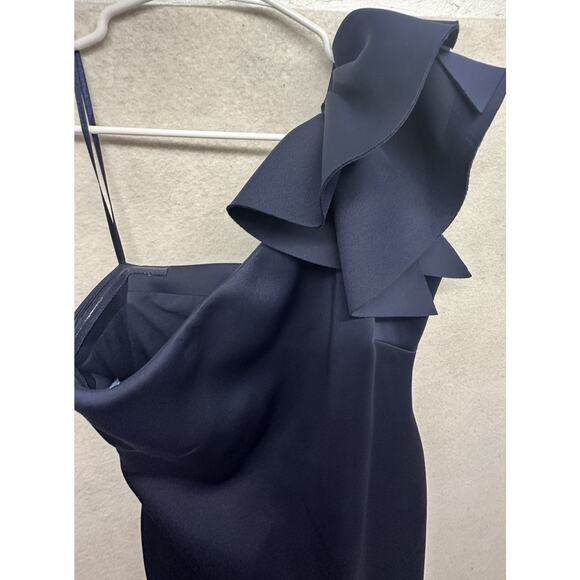 Eliza J Womens Size 12 One Shoulder Scuba Cocktail Dress with Ruffle Sleeve - Picture 5 of 12